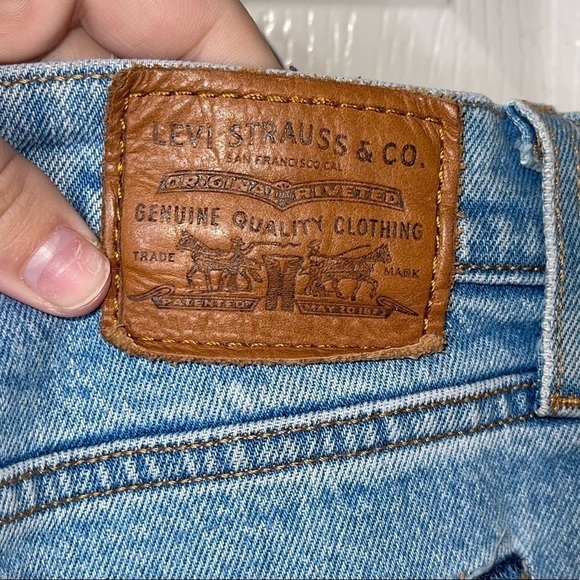 LEVI'S Premium Denim Button Fly Wedgie High Rise Straight Leg Jeans Size 29 - Picture 11 of 12